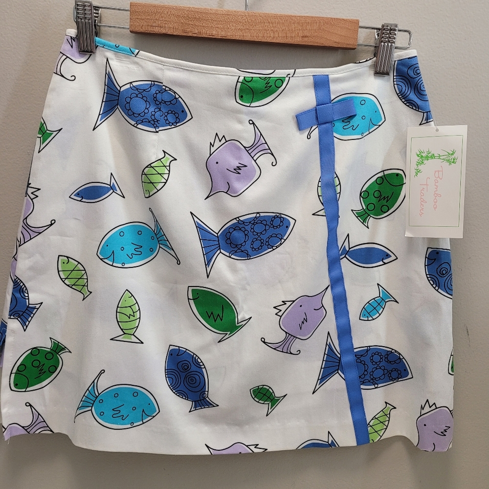 - NWT Bamboo Traders Multi-colored  Fish Print Skort Size 4